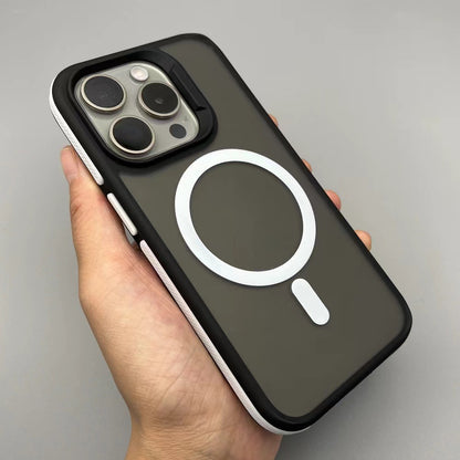 Coque magnétique mate bicolore avec protection renforcée, résistante aux chocs, pour iPhone 17 Pro Max