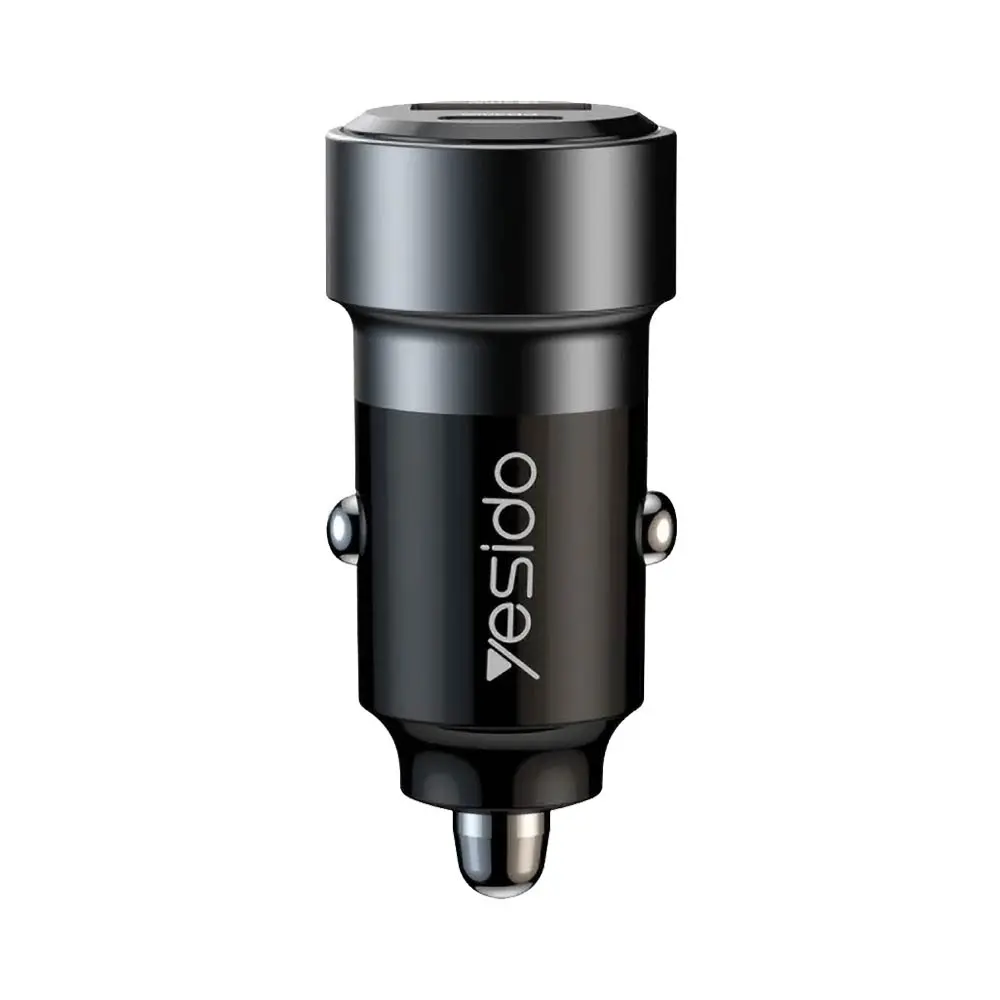Chargeur Allume-Cigare Yesido Y55 60W avec Câble USB-C vers USB-C Noir