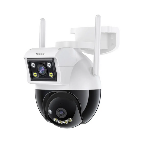 Caméra de Surveillance IA Extérieure Yesido KM12 Dual Camera 2x 2MP Wi-Fi Pan & Tilt Camera Two-way Talk Blanc