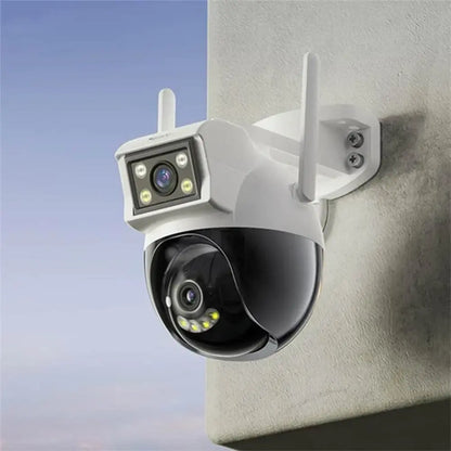 Caméra de Surveillance IA Extérieure Yesido KM12 Dual Camera 2x 2MP Wi-Fi Pan & Tilt Camera Two-way Talk Blanc