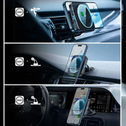 Support Smartphone Chargeur à Induction pour Voiture ESR Qi2 15W (HaloLock) Noir