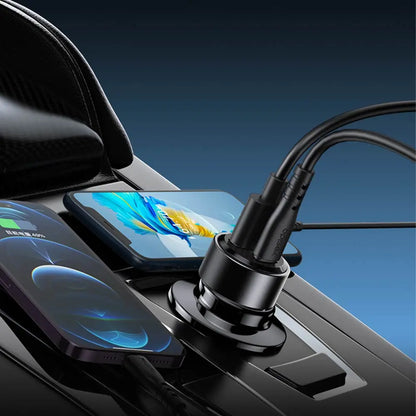 Chargeur Allume-Cigare Yesido Y55 60W avec Câble USB-C vers USB-C Noir