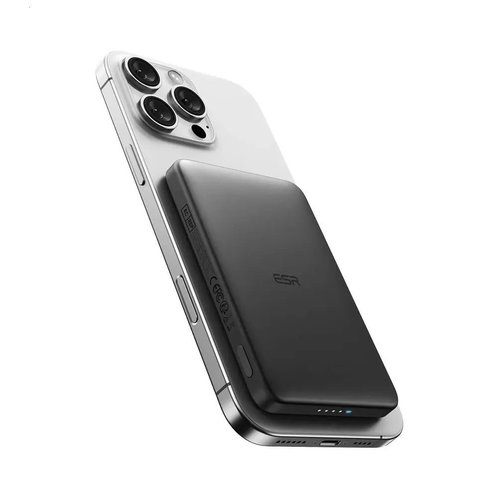 Batterie Externe Power Bank Sans Fil Magnétique ESR Qi2 MagSlim 5000mAh Noir
