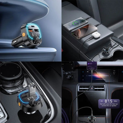 Transmetteur FM Bluetooth & Chargeur Voiture Yesido Y70 15W Noir