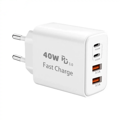 Chargeur Secteur Multi d-power J8269 40W PD3.0 (2x USB-C + 2x USB) Blanc