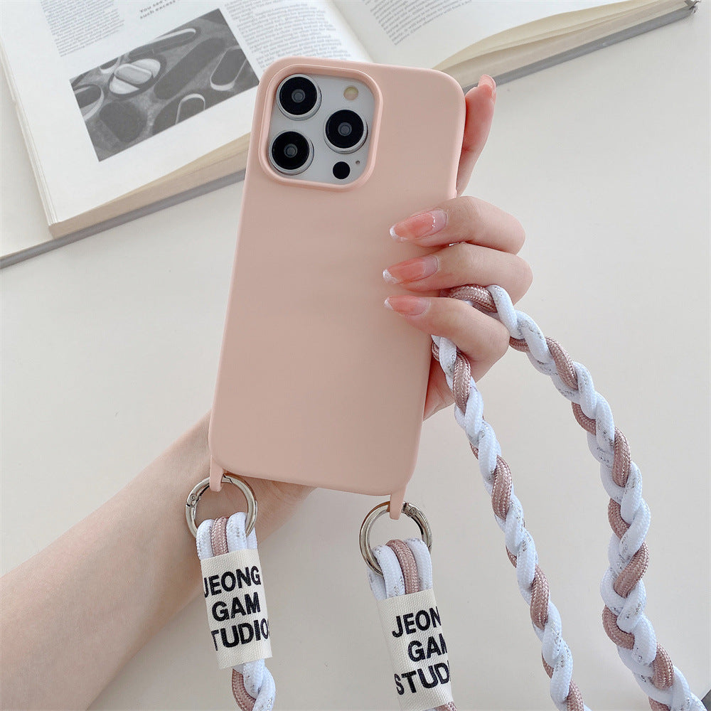 Accessoire de coque avec carte arrière et cordon bandoulière tressé