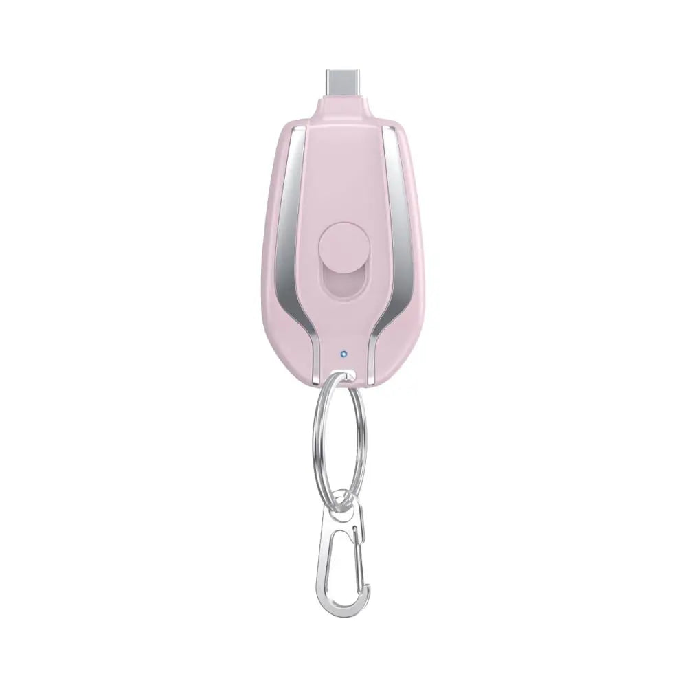 Batterie Externe Power Bank Porte Clé USB-C 1500mAh Rose