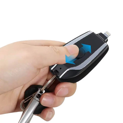 Batterie Externe Power Bank Porte Clé Lightning 1500mAh Noir