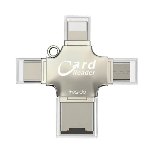 Lecteur de Carte Yesido GS13 Micro SD TF 3 en 1 Argent