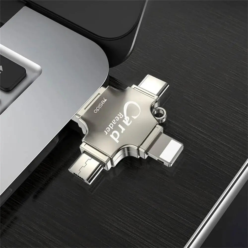 Lecteur de Carte Yesido GS13 Micro SD TF 3 en 1 Argent