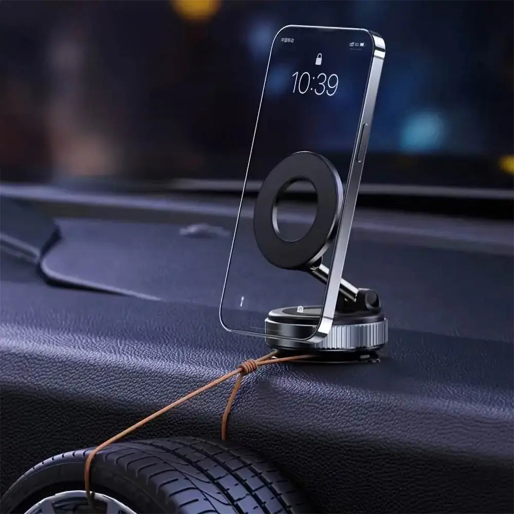 Support Smartphone Magnétique Magnétique avec Fixation Ventouse Noir