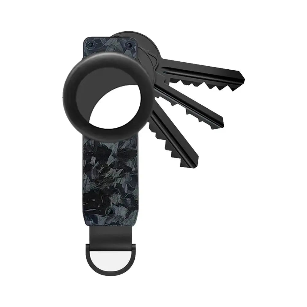 Porte-Clés avec Emplacement Airtag en Carbonne Gris