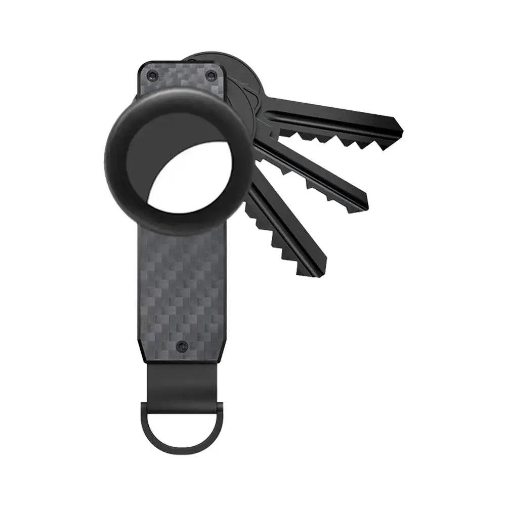 Porte-Clés avec Emplacement Airtag en Carbone Noir