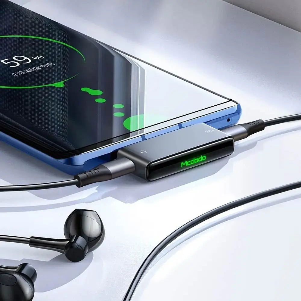 Adaptateur Convertisseur Mcdodo CA-7670 USB-C vers Double USB-C (Charge & Audio) 60W Noir