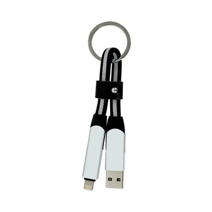 Porte-Clés Multi Câbles 5 en 1 (Lightning + 2x USB-C + USB-A) Argent