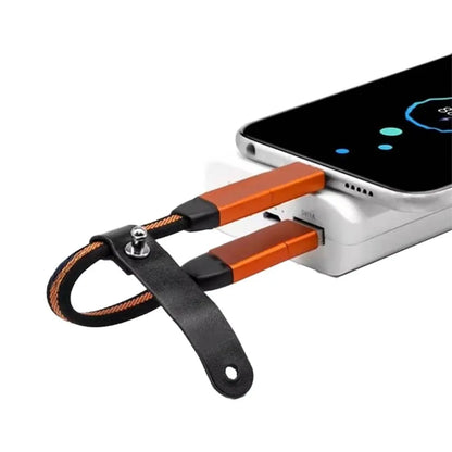 Porte-Clés Multi Câbles 5 en 1 (Lightning + 2x USB-C + USB-A) Gris