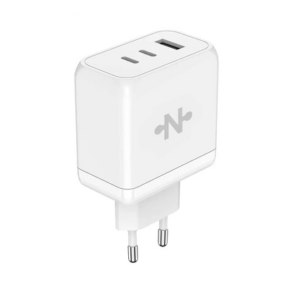 Chargeur Secteur GaN CONNECT MC-CBTAC65W 65W (USB + 2 USB-C) Blanc