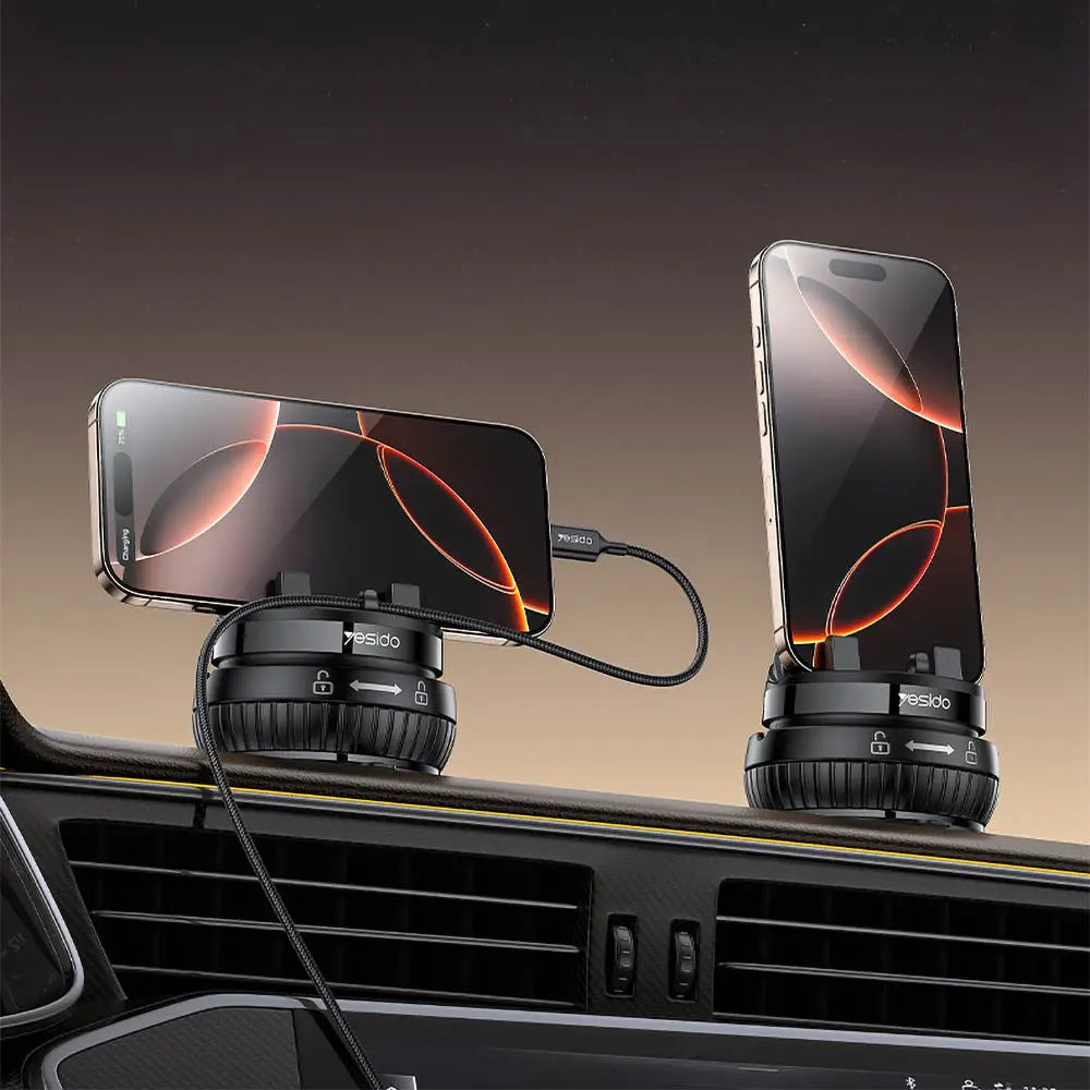Support pour Smartphone Yesido C272 Rotation 360° (avec Fixation Ventouse) Noir