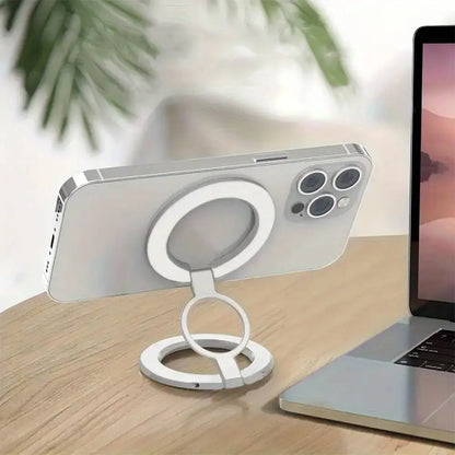 Support Smartphone Magnétique Magsafe Rotatif et Pliable Blanc