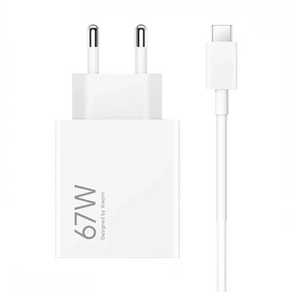 Chargeur Secteur USB Xiaomi avec Câble USB-C Hypercharge Combo 67W Blanc