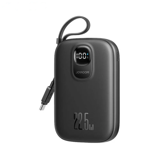 Batterie Externe Power Bank Charge Rapide JOYROOM JR-PBF17 10000mAh 22.5W (avec Câble USB-C Rétractable) Noir