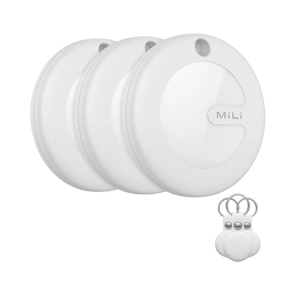 Traceur GPS MILI MiTag iOS avec Étui (x3) Apple Find My Blanc