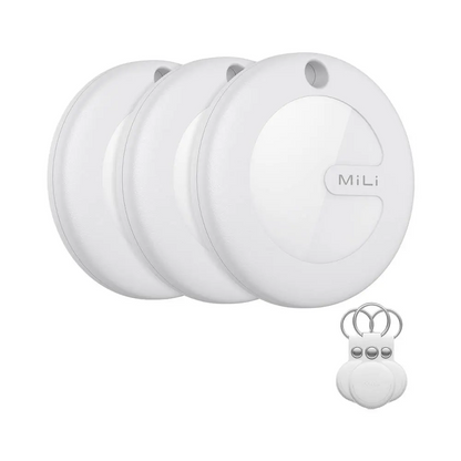 Traceur GPS MILI MiTag iOS avec Étui (x3) Apple Find My Blanc
