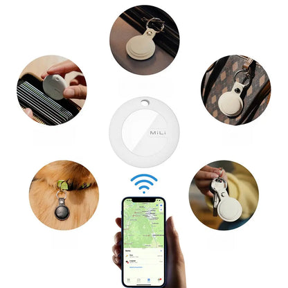 Traceur GPS MILI MiTag iOS avec Étui (x3) Apple Find My Blanc