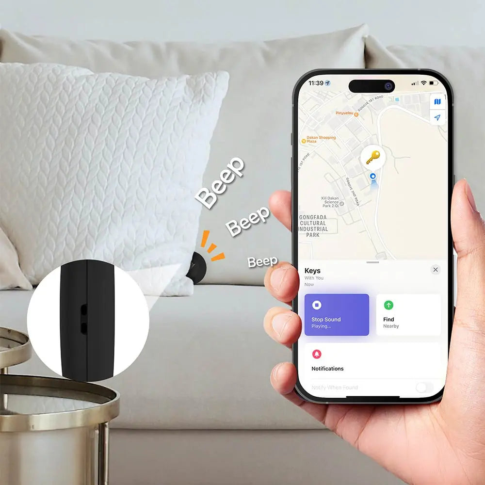 Traceur GPS MILI Life Tag iOS Apple Find My Blanc