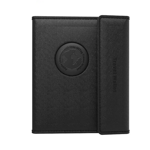 Traceur GPS MILI MiBook Travel Wallet Étui Passeport avec MiTag Intégrée iOS Apple Find My Noir