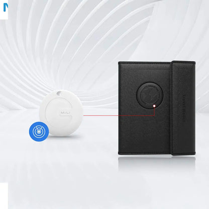 Traceur GPS MILI MiBook Travel Wallet Étui Passeport avec MiTag Intégrée Android Google Find Hub Noir