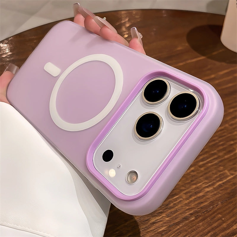 Coque magnétique 2-en-1 en gel givré pour iPhone 17 Pro Max, simple et résistante aux chutes