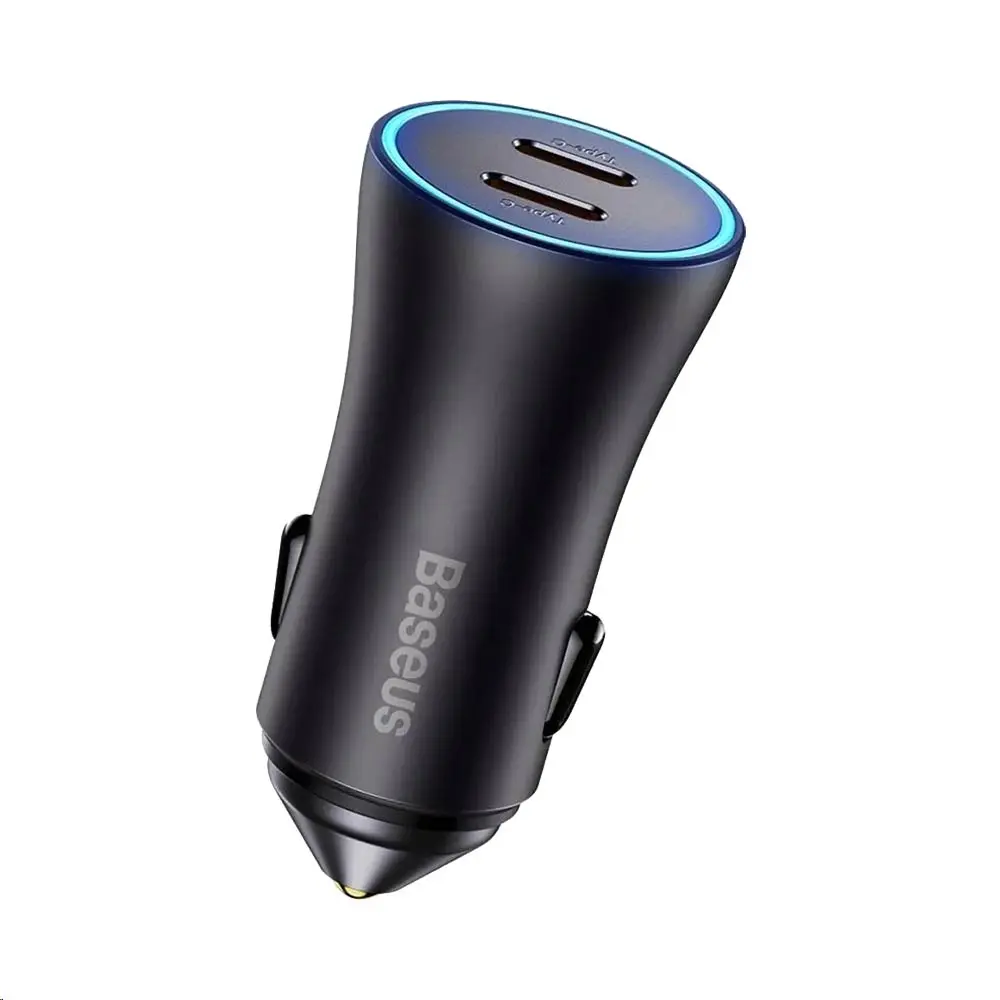 Chargeur Allume-Cigare Baseus Golden Contactor Pro 2x USB-C 40W Noir