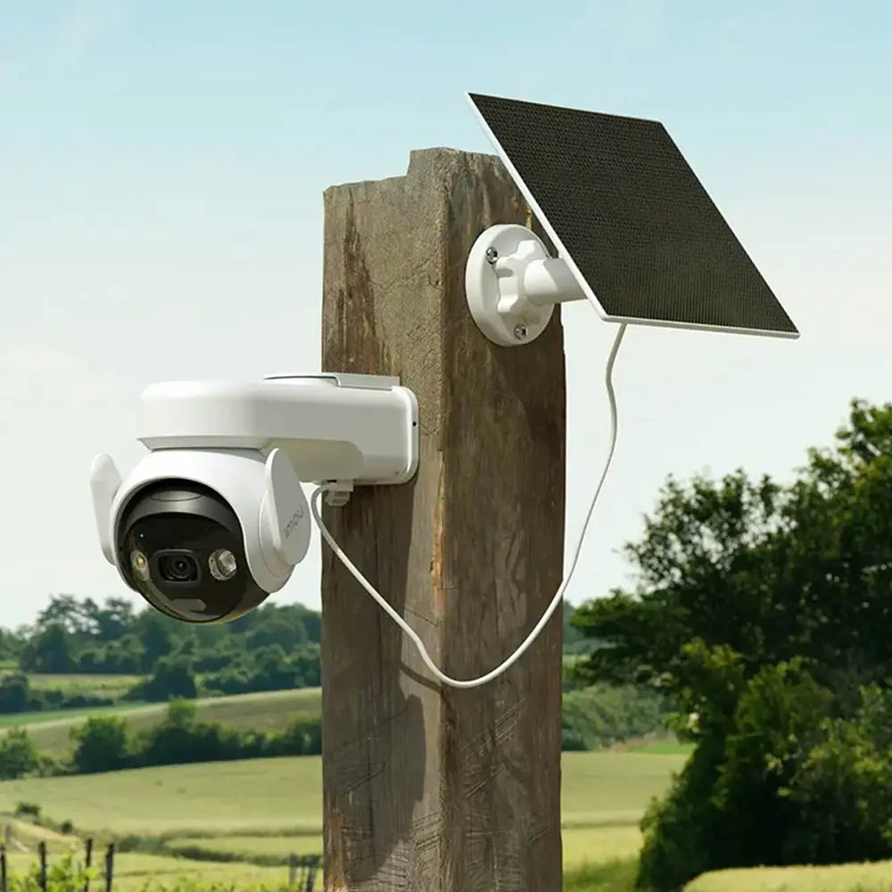Caméra de Surveillance IA sans Fil Extérieure Imou AOV PT 5MP 3K Wi-Fi + 4G avec Batterie 10000mAh et Panneau Solaire IPC-B7ED-5M0TEA-EU/FSP14 Blanc