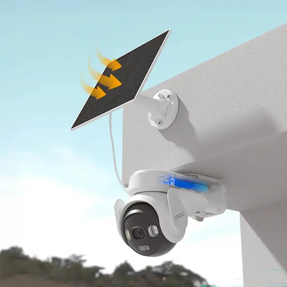 Caméra de Surveillance IA sans Fil Extérieure Imou AOV PT 5MP 3K Wi-Fi + 4G avec Batterie 10000mAh et Panneau Solaire IPC-B7ED-5M0TEA-EU/FSP14 Blanc