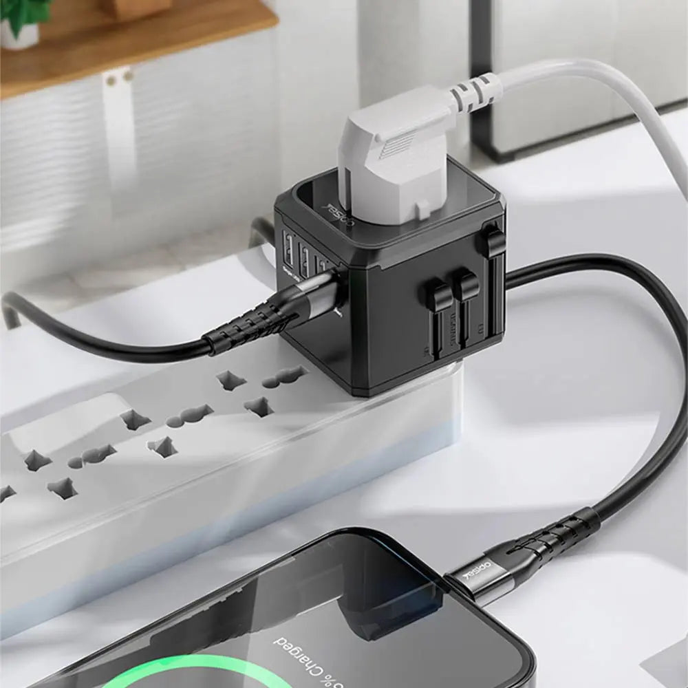 Adaptateur Secteur Universel Yesido MC10 4 en 1 Noir