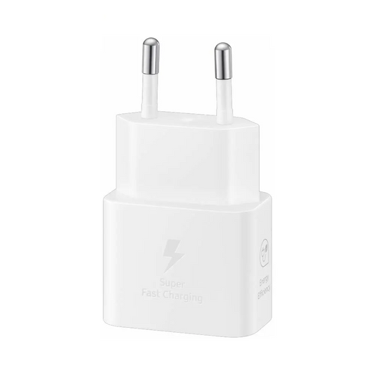Chargeur Secteur USB-C GaN Samsung PD 25W 3A Fast Wall avec Câble USB-C vers USB-C (1m) EP-T2510XWEGEU Blanc