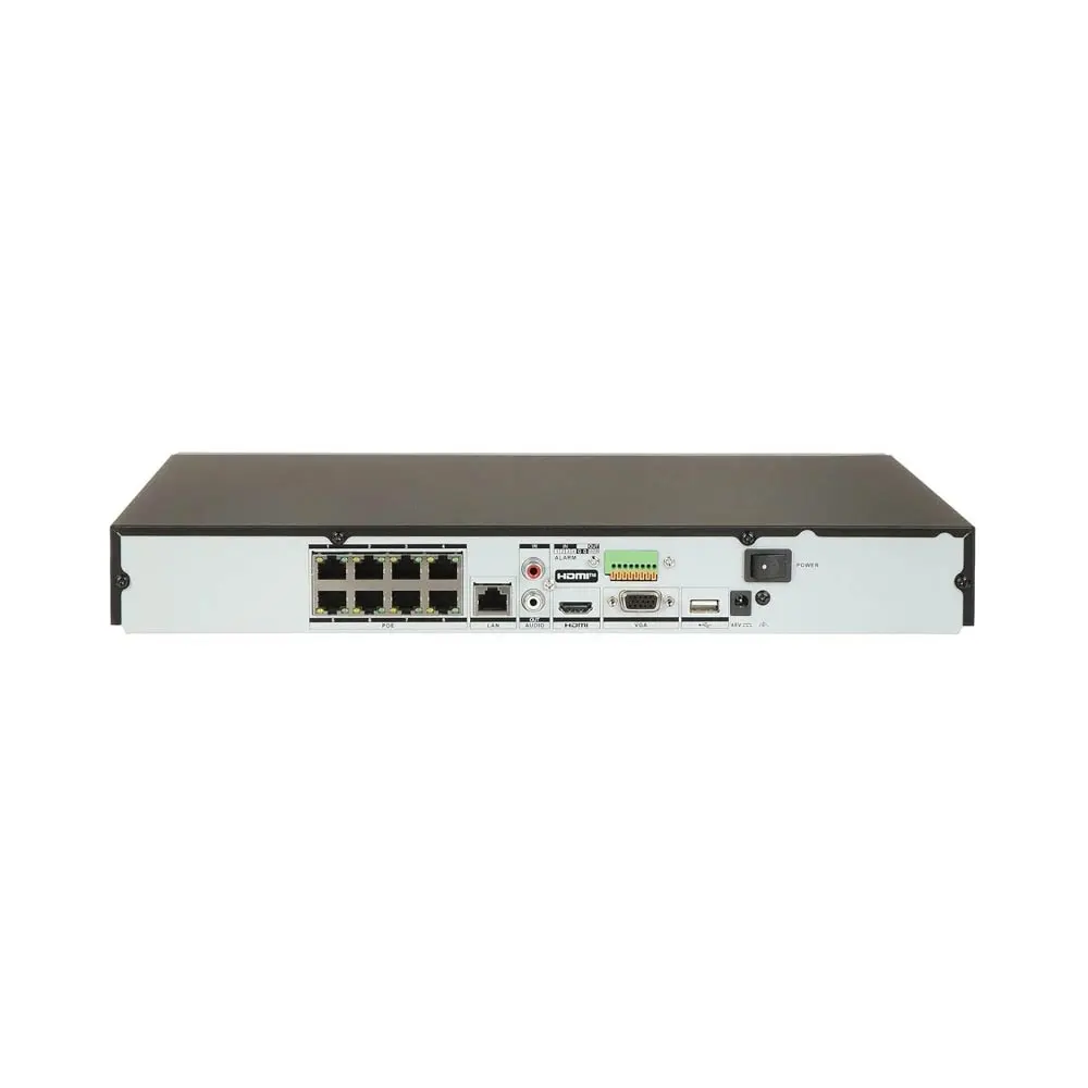 Enregistreur NVR avec IA Hikvision DS-7608NXI-K2/8P AcuSense (8 Channels PoE, 2 Ports HDD) Noir