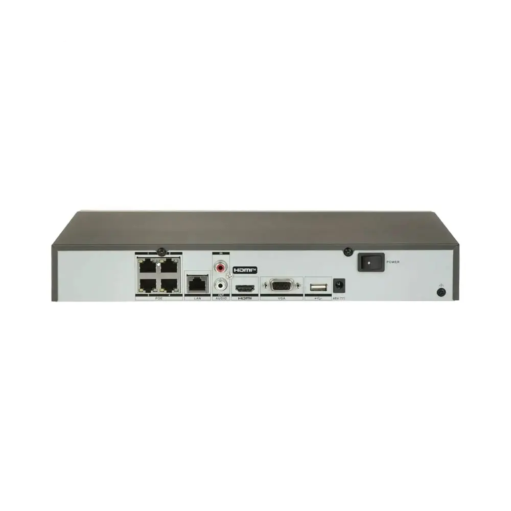 Enregistreur NVR avec IA Hikvision DS-7604NXI-K1/4P AcuSense (4 Channels PoE, 1 Port HDD) Noir