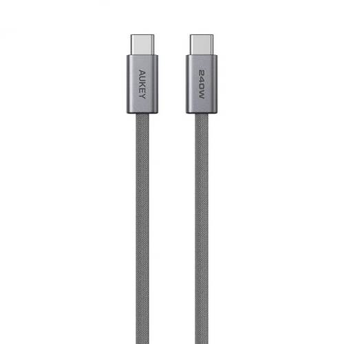 Câble Data USB-C vers USB-C AUKEY CB-DCC242 En Nylon Tressé 240W 1.8m Gris