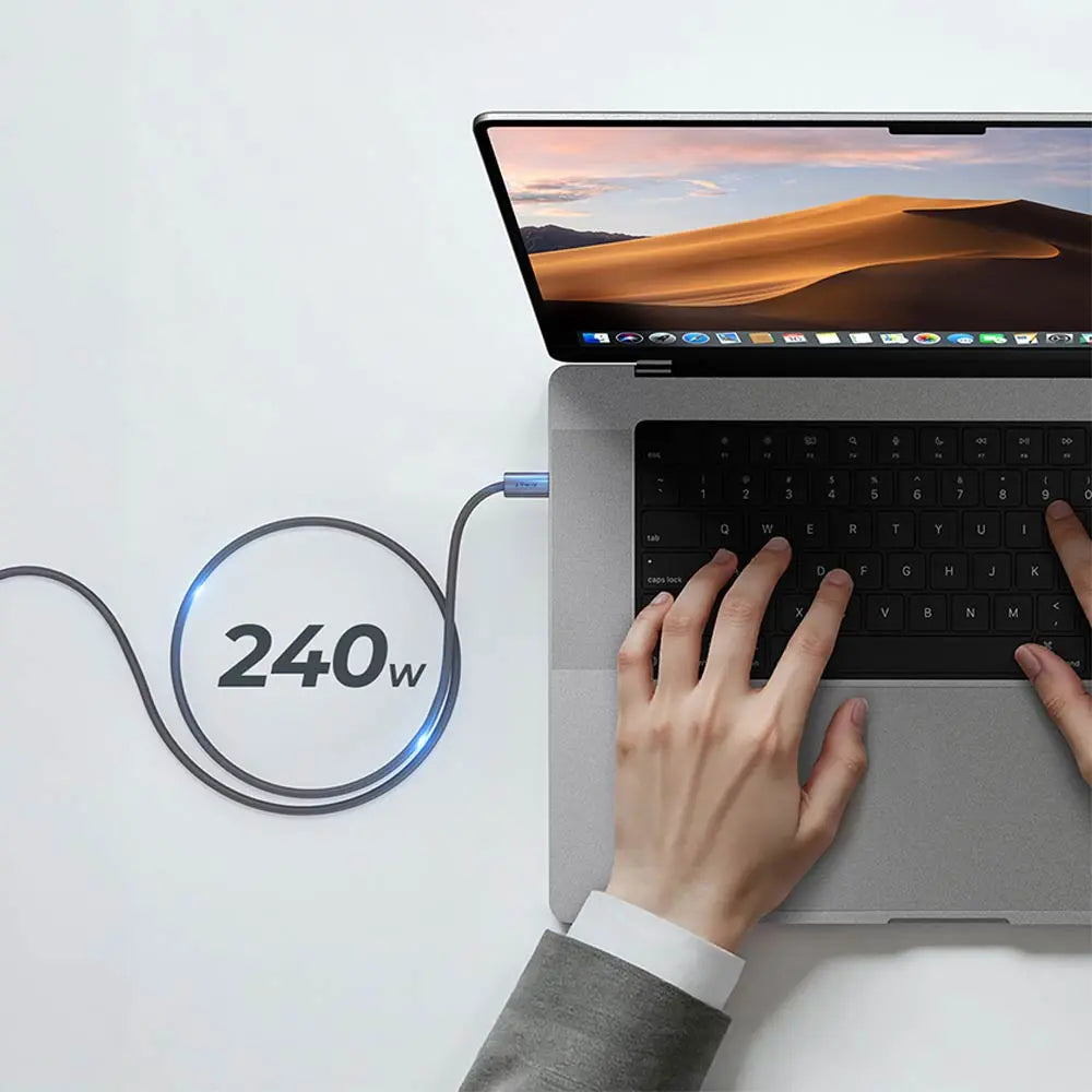 Câble Data USB-C vers USB-C AUKEY CB-DCC242 En Nylon Tressé 240W 1.8m Gris