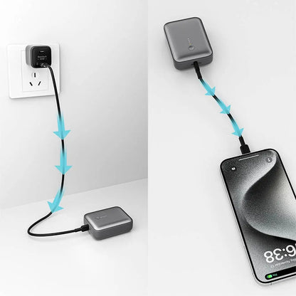 Batterie Externe Power Bank AUKEY avec Câble USB vers USB-C 30cm PB-Y55 10000mAh 22.5W Gris