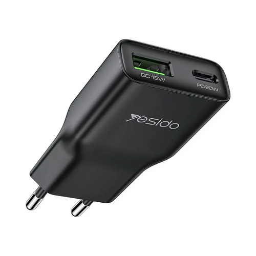 Chargeur Secteur Multi GaN Yesido YC112 USB + USB-C 20W Noir