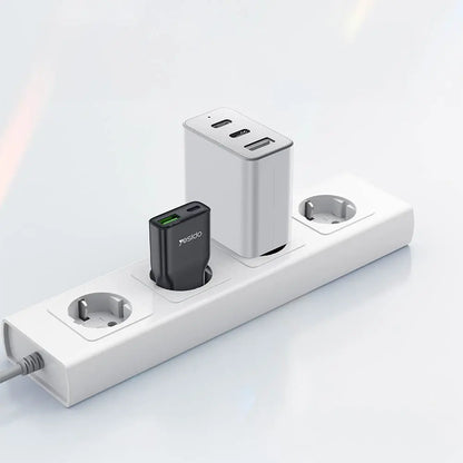Chargeur Secteur Multi GaN Yesido YC112 USB + USB-C 20W Noir
