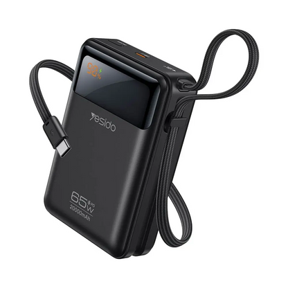 Batterie Externe Power Bank Yesido YP97 avec Câble de Charge USB-C 20000mAh 65W