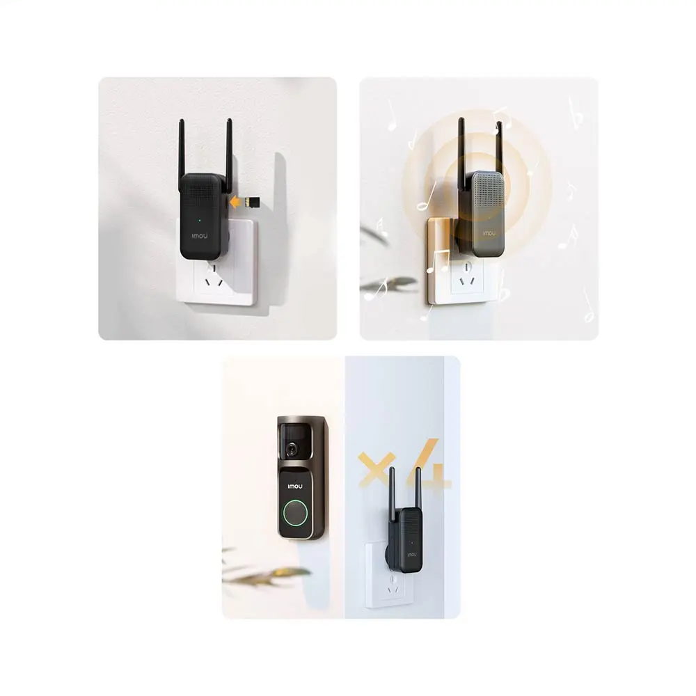 Sonnette Vidéo sans Fil IA Imou Doorbell 3 Kit avec Batterie 5000mAh et Répéteur Wi-Fi