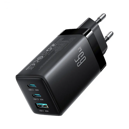 Chargeur Secteur Multi GaN JOYROOM JR-TG10 65W avec Câble USB-C vers USB-C 100W 1.2m Noir