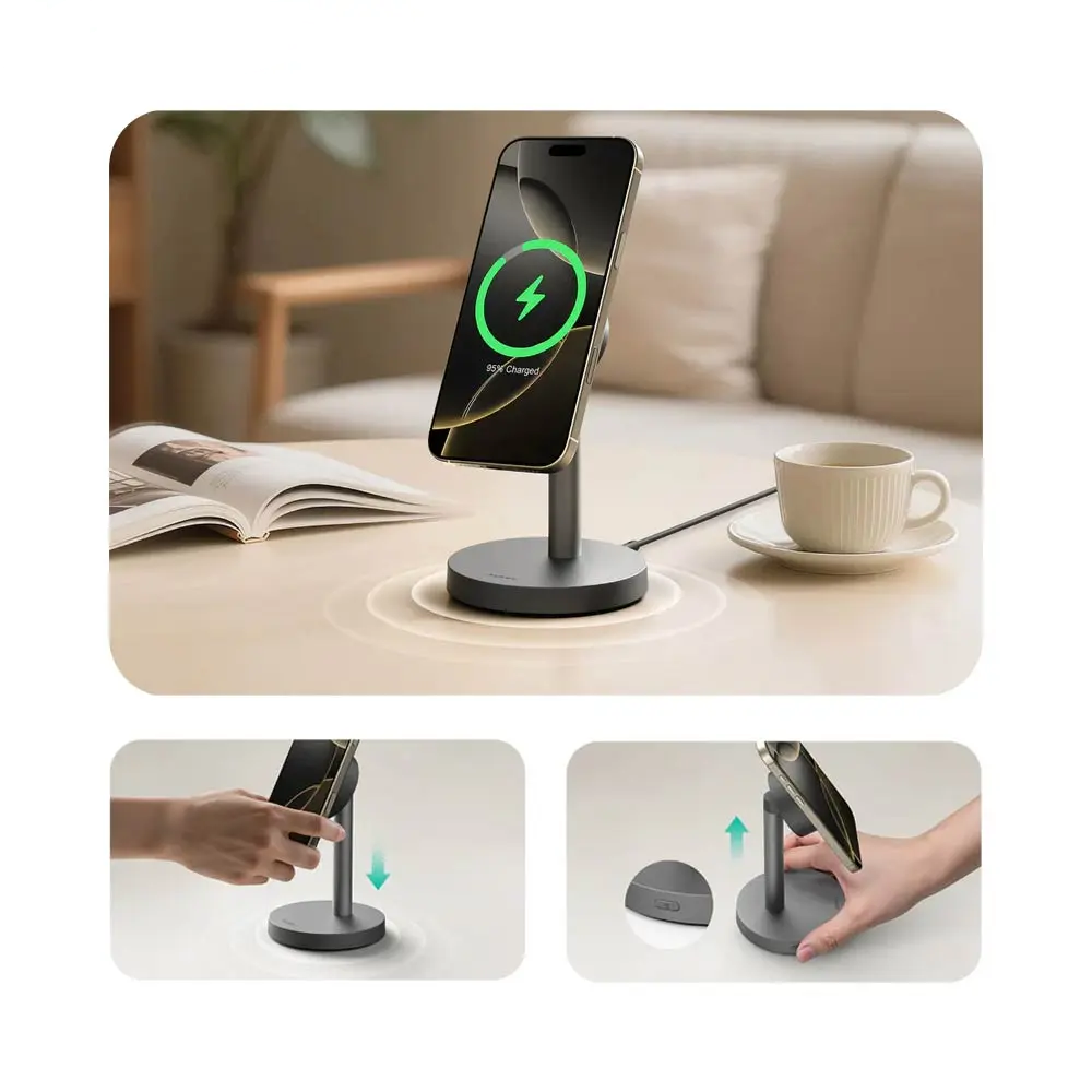 Station de Charge sans Fil AUKEY Qi2.2 MagFusion 1X LC-MC111 Gris