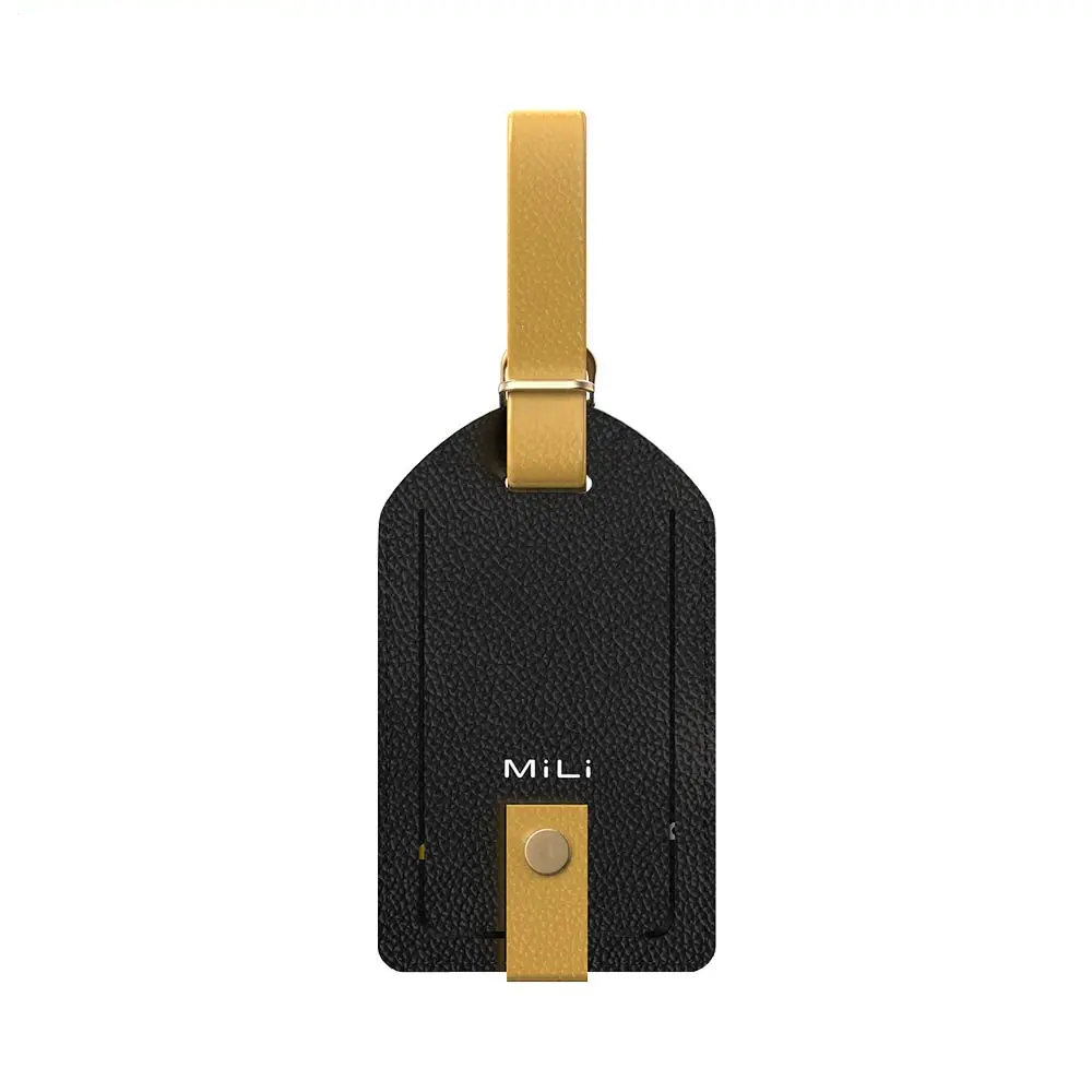 Traceur GPS MILI MiTag Duo avec Étiquette de Bagage en Cuir PU Apple Find My & Google Find Hub Noir