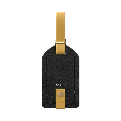 Traceur GPS MILI MiTag Duo avec Étiquette de Bagage en Cuir PU Apple Find My & Google Find Hub Noir